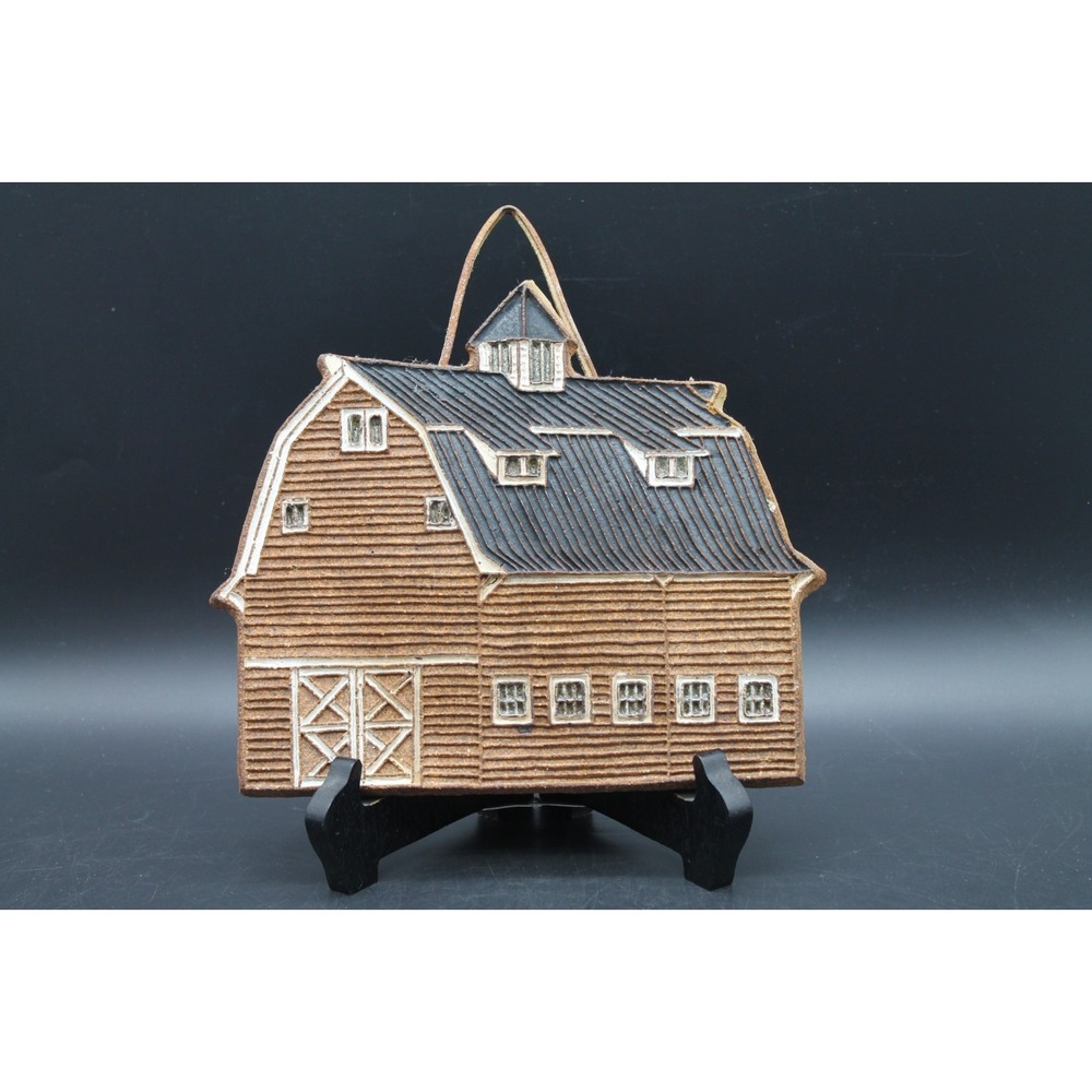 Victoria Littlejohn Ceramic Barn Trivet Wall Hanging Oregon Studio Pottery Brown